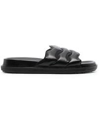 Marni - Padded-Design Nappa Leather Slides - Lyst