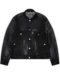 COMME DES GARÇON BLACK - Mesh Trucker Jacket - Lyst