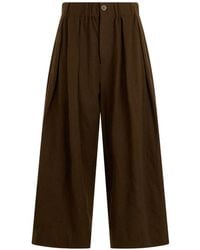 Uma Wang - Pleated Frayed-Edge Trousers - Lyst