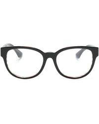 Burberry - Checked Oval-Frame Glasses - Lyst