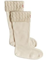 HUNTER - Cable-Knit Cuff Socks - Lyst