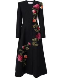 Carolina Herrera - Chrysanthemum-Embroidered A-Line Coat - Lyst