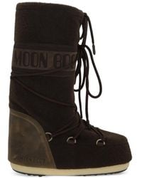 Moon Boot - Icon Nubuck Dark Felt Boots - Lyst