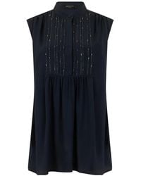 Fabiana Filippi - Bead-Embellished Pleated Blouse - Lyst