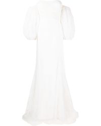 Parlor Off-shoulder Embroidered Gown - White