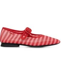 Camper - Casi Myra Striped Buckle-Strap Ballet Flats - Lyst