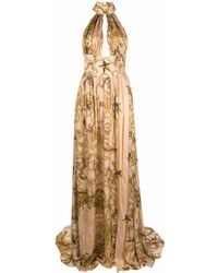 Philipp Plein - Neckholder-Kleid Mit Barock-Print - Lyst