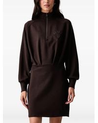 ARMANI EXCHANGE - Logo-Embroidered Quarter-Zip Mini Dress - Lyst