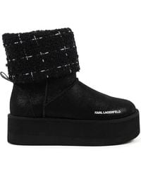 KARL LAGERFELD - Thermo Knit-Trimmed Platform Boots - Lyst