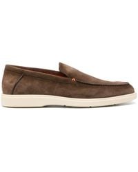 Santoni - アーモンドトゥ スエードローファー - Lyst