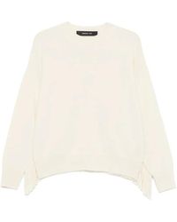 FEDERICA TOSI - Crew-Neck Long-Sleeve Fringed Wool Sweater - Lyst
