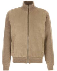 Agnona - Suede-Panelled Ribbed-Knit Jacket - Lyst