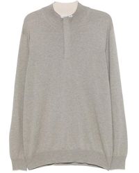 Gran Sasso - Contrast-Trim Quarter-Zip Wool Jumper - Lyst