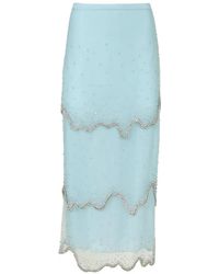 Costarellos - Jupe Mi-Longue Mirella À Ornements En Cristal - Lyst