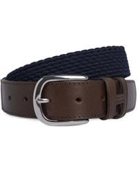 Hackett - Plaited Leather-Trimmed Belt - Lyst
