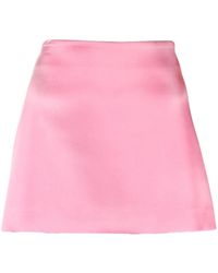 P.A.R.O.S.H. - Satin-finish A-line Miniskirt - Lyst