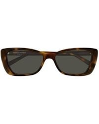 Saint Laurent - Tortoiseshell-Effect Rectangle-Frame Sunglasses - Lyst