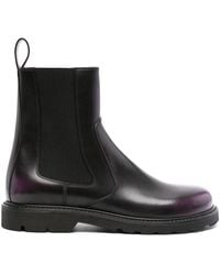 Loewe - Purple Blaze Leather Ankle Boots - Lyst