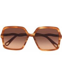 Chloé - Zelie Square-Frame Sunglasses - Lyst