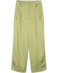 Luisa Cerano - Crepe Pleated Straight Trousers - Lyst