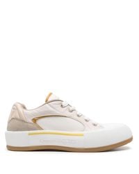Alexander McQueen - Seal-embroidered Leather Sneakers - Lyst