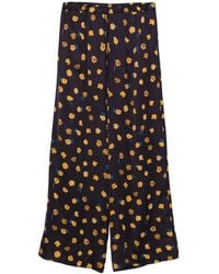 Liviana Conti - Pantalon Palazzo Fleuri À Lien De Resserrage - Lyst