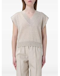Brunello Cucinelli - Sequin-Embellished V-Neck Vest - Lyst