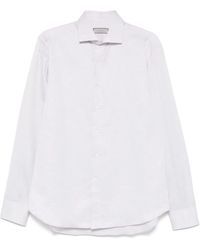 Canali - Camicia Con Spacchetto Sul Collo - Lyst