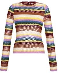 Carolina K - Mila Crochet-Knit Striped Cotton Top - Lyst