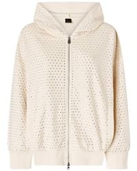 Pinko - Fully Rhinestoned Lugano Hoodie With Zip - Lyst