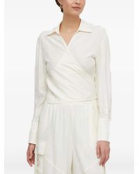 Sisley - Wrap-Style Long-Sleeve Blouse - Lyst