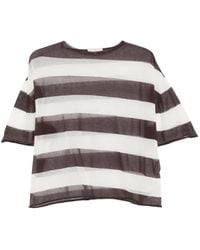 Antonelli - Margherita Gestreept Doorzichtig T-Shirt - Lyst