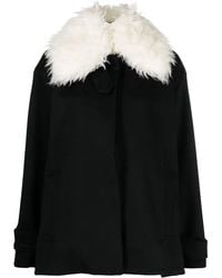 Stella McCartney - Faux-Fur Collar Wool Coat - Lyst