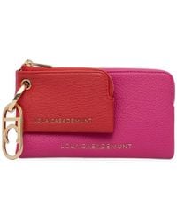 Lola Casademunt - Logo-Plaque Double-Purse Pebbled Wallet - Lyst
