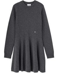 Ganni - Wool Mini Dress - Lyst