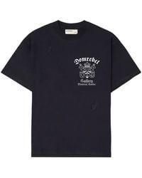 DOMREBEL - Keys Graphic-Print Distressed-Effect T-Shirt - Lyst