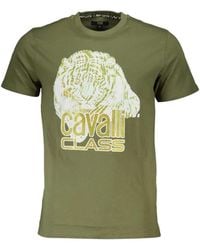 Roberto Cavalli - Tiger-Print Logo-Print T-Shirt - Lyst