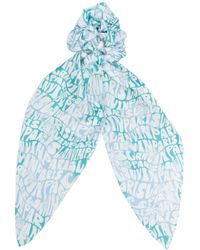Lanvin - Logo-Print Knot-Detailed Scrunchie - Lyst