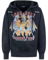 DSquared² - Rock Wash Long & Lean Fit Hoodie - Lyst
