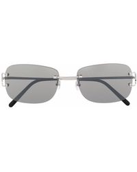 Cartier - Gafas de sol rectangulares sin montura - Lyst