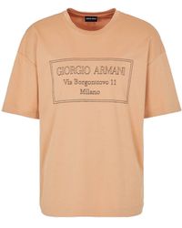 Giorgio Armani - T-shirt Met Geborduurd Logo - Lyst