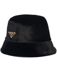 Prada - Velvet Bucket Hat - Lyst