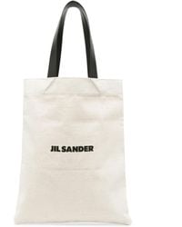 Jil Sander - Book Tote Linen Shopping Bag - Lyst