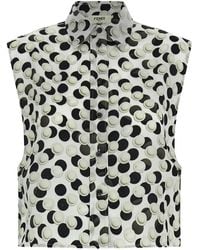 Fendi - Top De Seda Con Motivo De Lunares En Jacquard - Lyst
