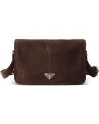 Prada - Suede Shoulder Bag - Lyst