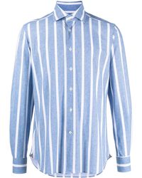 Corneliani - Stripe-Print Buttoned Shirt - Lyst