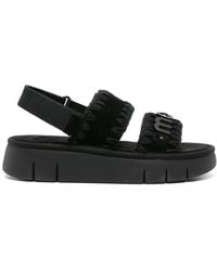 Mou - Bounce Suede Flatform Sandals - Lyst