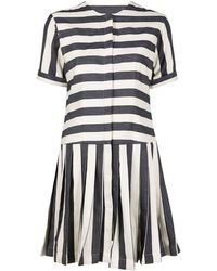 Bambah Striped Denim Mini Dress - Blue