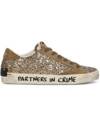 Crime London - Distressed Glitter-Detail Sneakers - Lyst
