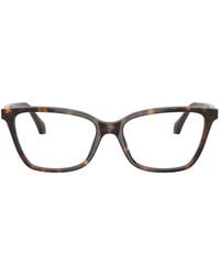 Versace - Tortoiseshell-Effect Rectangle-Frame Glasses - Lyst
